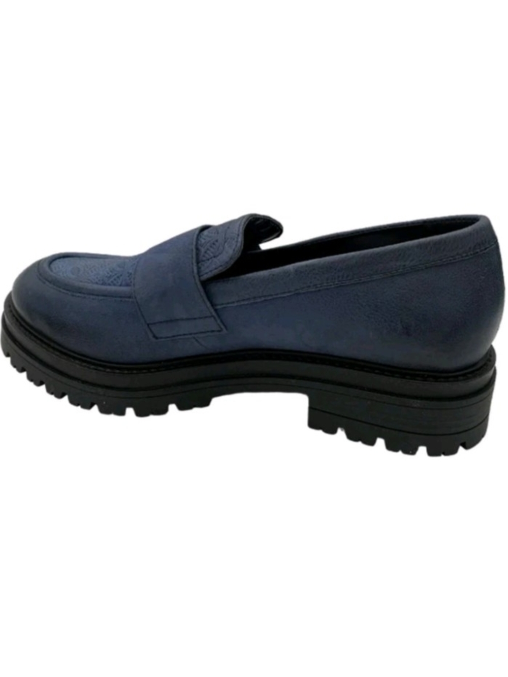 Miz Mooz Daria Blue Leather Lug Sole Loafer - Picture 3 of 3